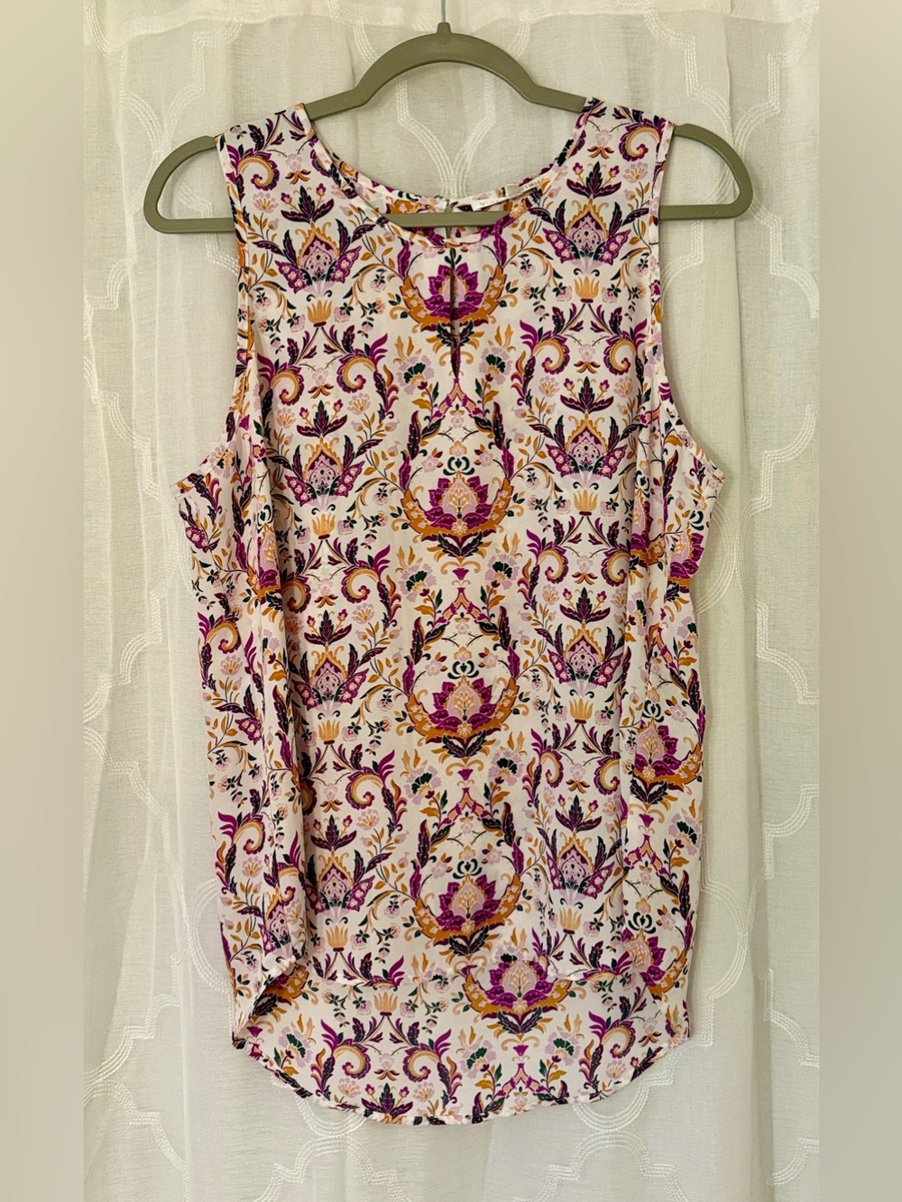 Violet + Claire Boho Paisley Medallion Sleeveless Tunic Top Blouse | Size Large - Picture 6 of 12